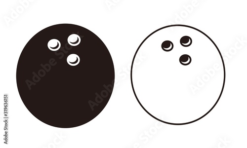 bowling ball Sports balls minimal flat line icon