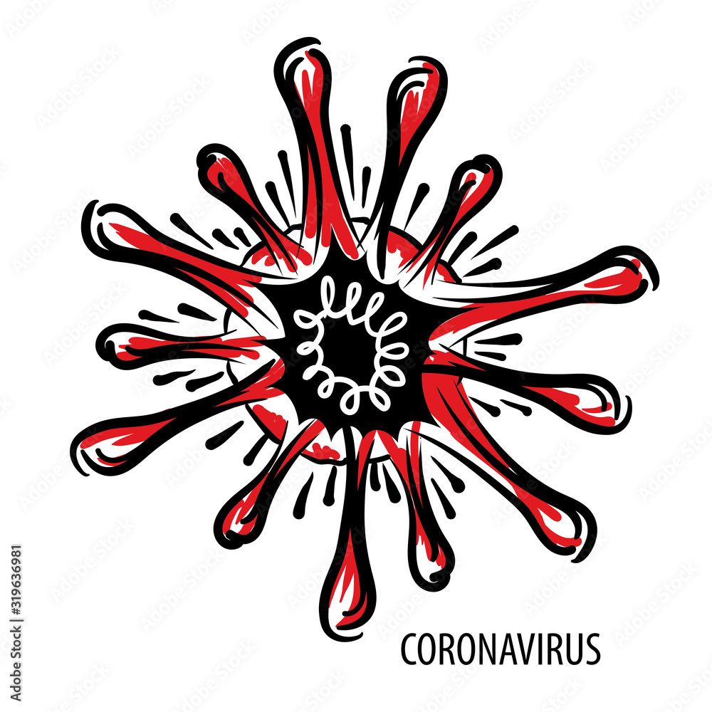 Vector illustration of a coronavirus on a white background Vector illustration of a coronavirus on a white background