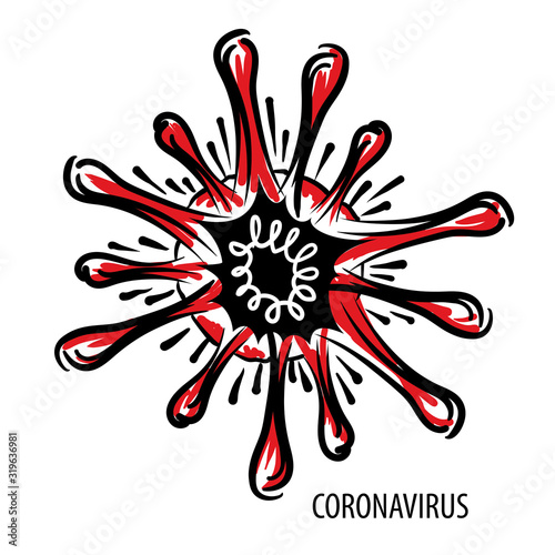 Vector illustration of a coronavirus on a white background
