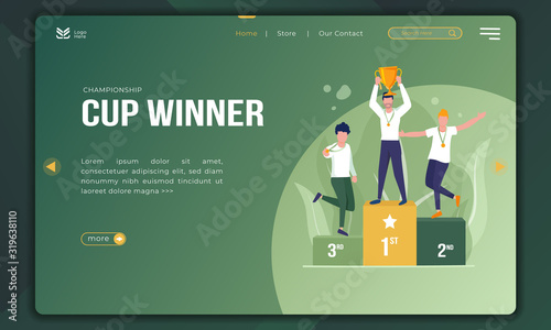Get a trophy and be the first place podium on landing page