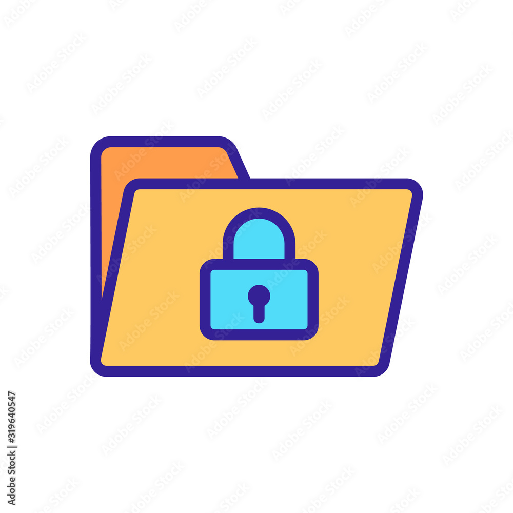 Protect the vector icon folder. A thin line sign. Isolated contour symbol illustration Protect the vector icon folder. A thin line sign. Isolated contour symbol illustration