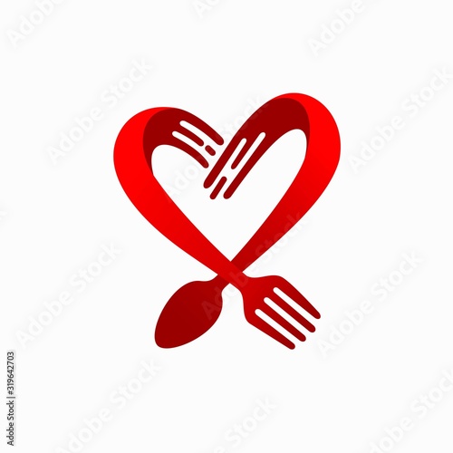 food logo that formed love concept