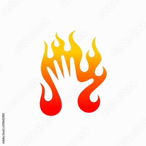 Hand logo that formed fire concept