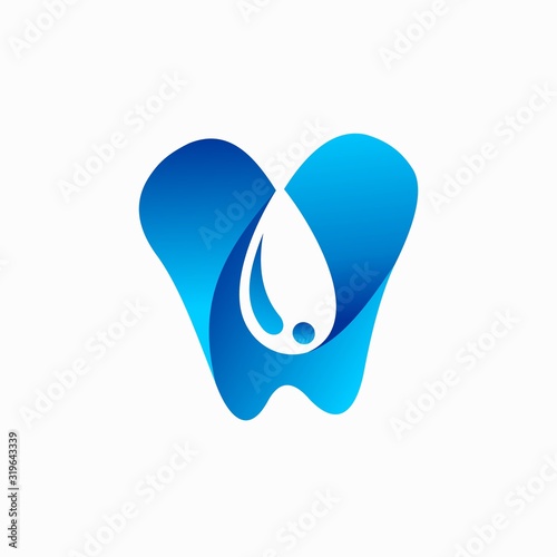 Dental logo that formed water droplets