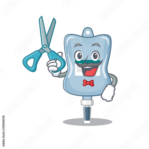 Smiley Funny Barber saline bag cartoon character design style