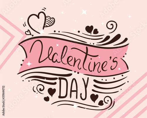 valentines day card with decoration design