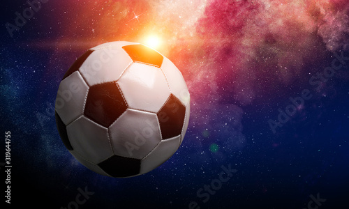 Soccer game concept . Mixed media