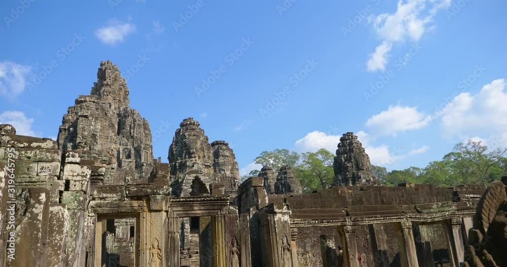 Face tower at the Bayon Temple in Angkor wat complex, Siem Reap Cambodia Face tower at the Bayon Temple in Angkor wat complex, Siem Reap Cambodia