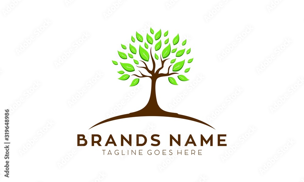 Obraz premium Tree simple illustration vector logo design