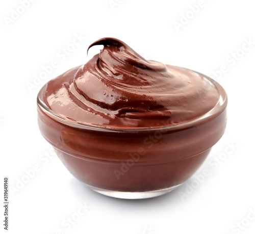 Chocolate cream on white backgrounds.