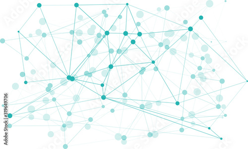 Chemistry connecting triangle illustration molecule, green layout creative