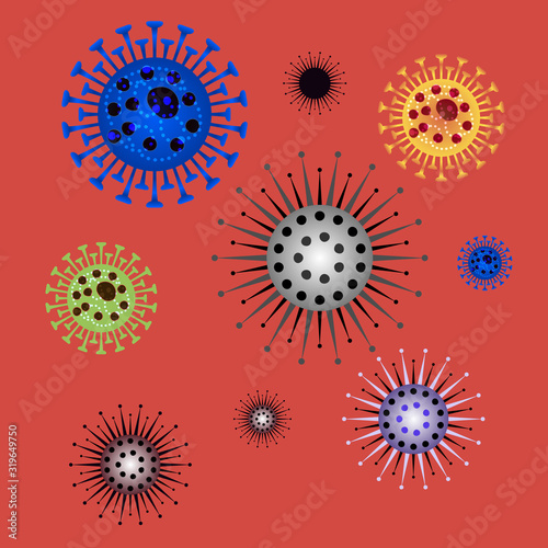 Pandemic medical concept of dangerous viral cells
