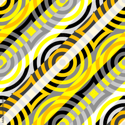 Wallpaper Mural Yellow geometric pattern in a patchwork collage style. Torontodigital.ca