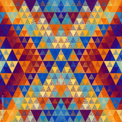 Seamless vector pattern background of a triangles. photo