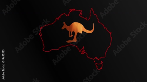 Fires in Australia. Video in motion vector illustration. photo