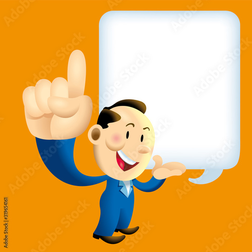A smart businessman show you the first step of 5 steps to success