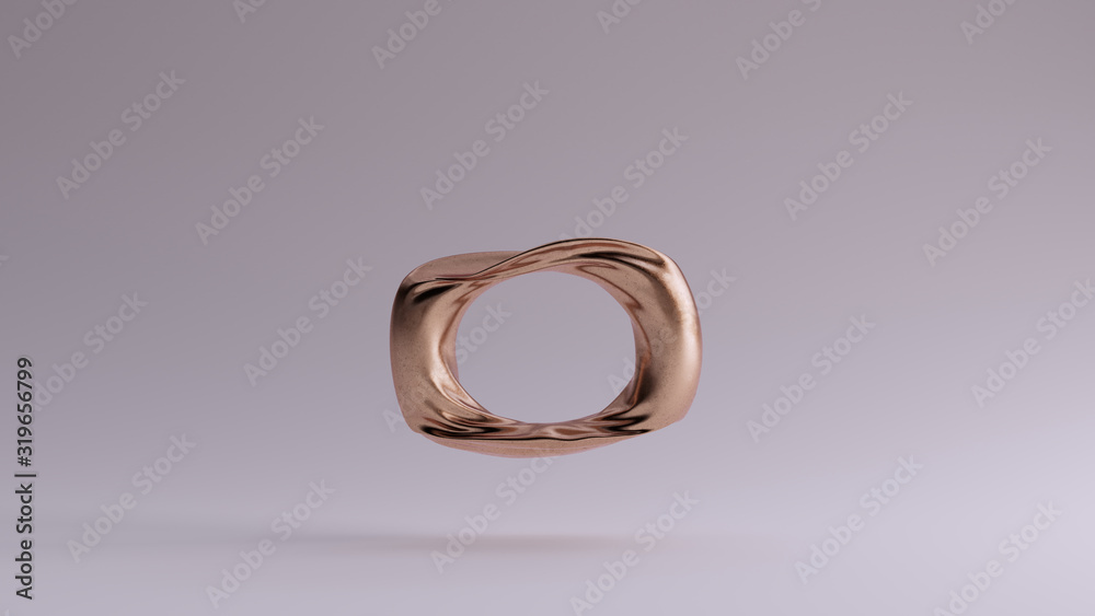Bronze Torus Crushed Sculpture 3d illustration 3d render
