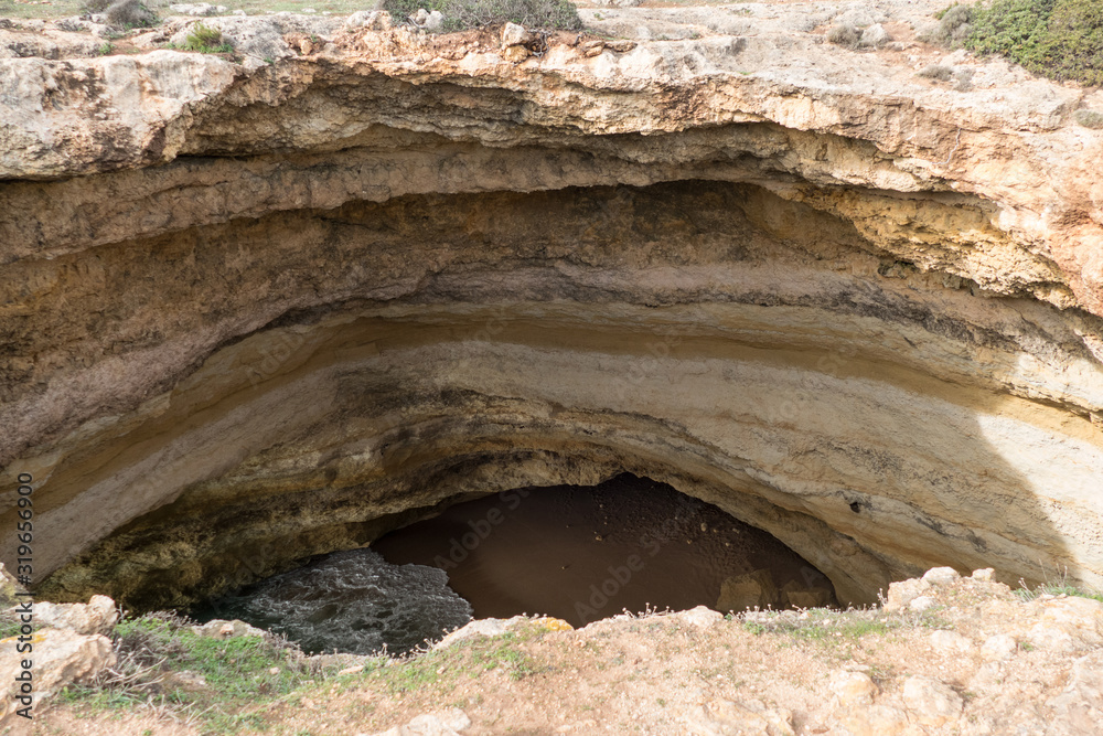 beautiful benagil cave on the algarve coast of portugal