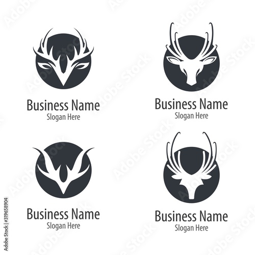 Deer head logo vector icon