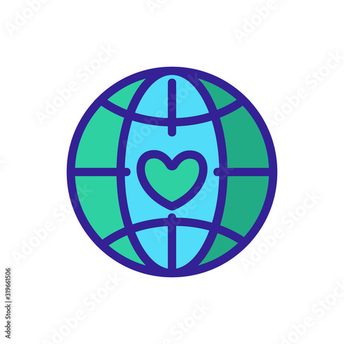 Planet Volunteer Icon Vector. Thin line sign. Isolated contour symbol illustration