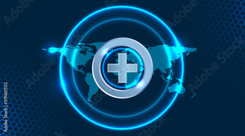 Digital technology background with copy space, anti virus concept. Illustration vector