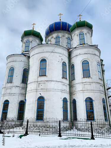 Cathedral of the Nativity in Kyshtym in winter. Chelyabinsk region, Russia photo