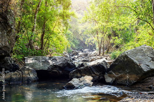 rocks in creek or stream flowing water