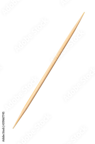 Bamboo toothpick isolated on white background