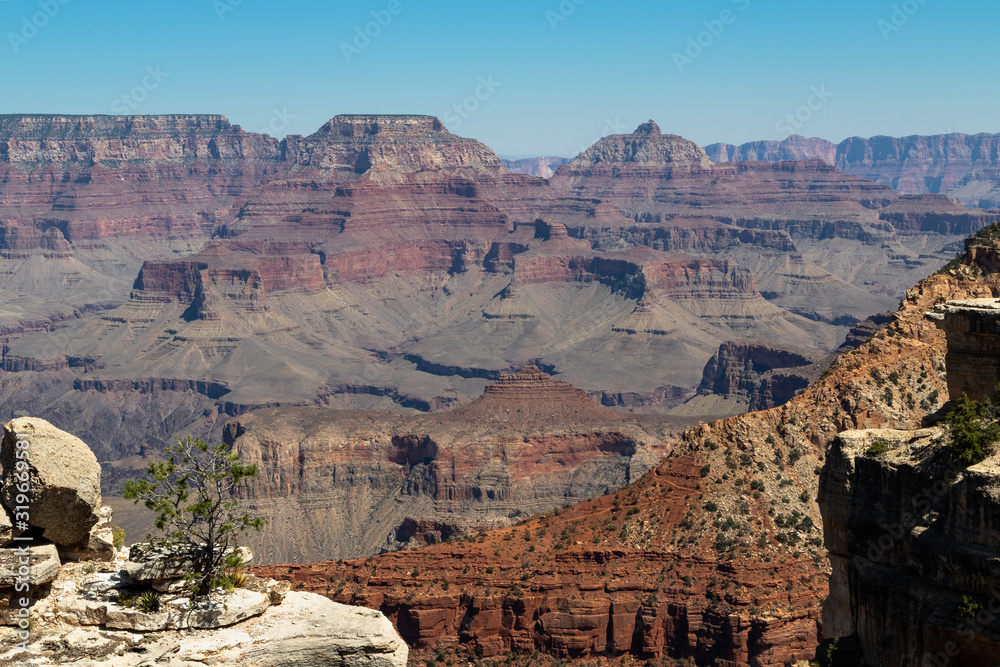 A view from the South Rim of the Grand Canyon in Arizona, USA