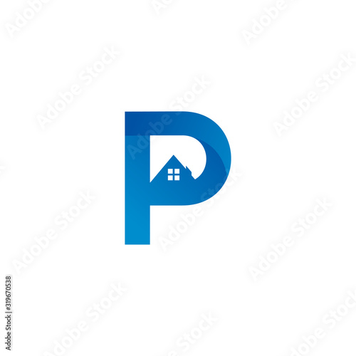 Free Download p letter logo with real estate concept  - GFXLoad