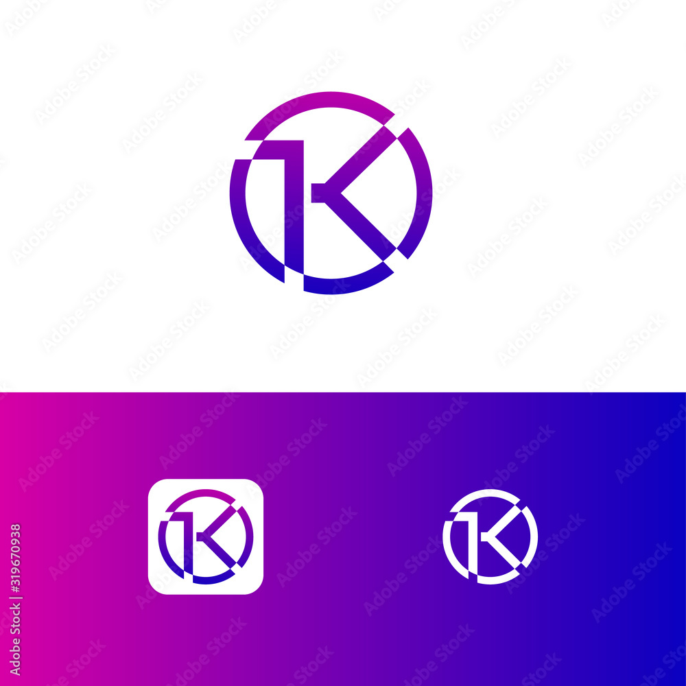 modern 1k logo or icon 1k design