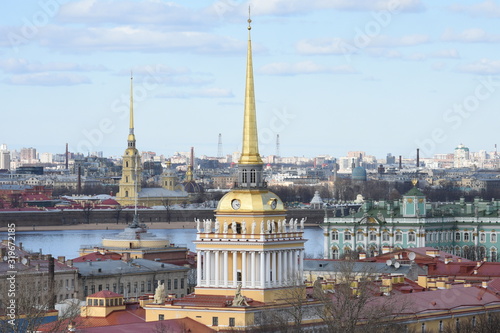 View of the historical Saint Petersburg historical center from the  St. Isaac s Cathedral colonnade