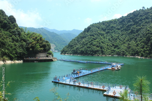floating bridge in the lake