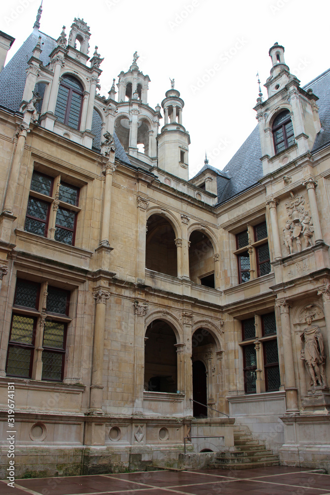 renaissance and gothic mansion in caen in normandy (france)