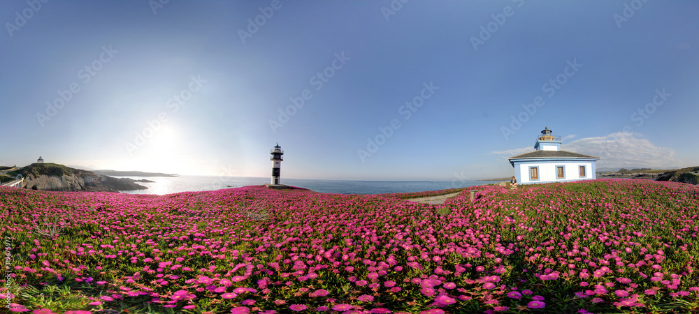 Pancha Island light house Galicia Spain