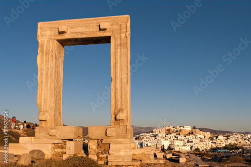 The door of the sun in the Naxos city, Greece