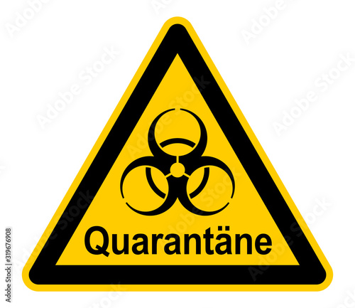 wso457 WarnSchildOrange - Warnzeichen - german text - Quarantäne. - Warnung vor Infektionsgefahr - english - biohazard - infection risk / virus infection - xxl g8989