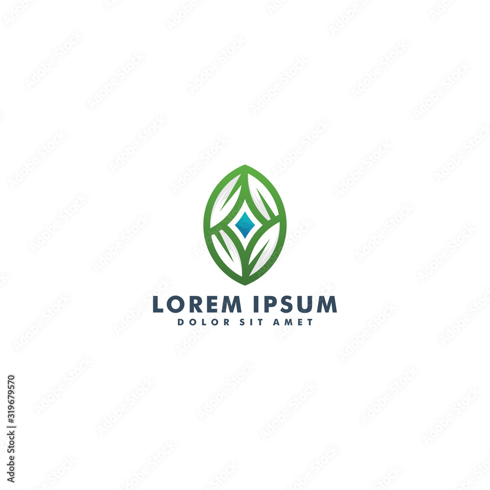 Eco green leaf logo design vector illustration Eco green leaf logo design vector illustration