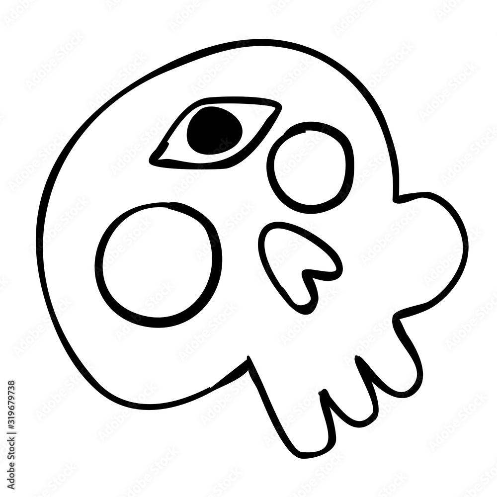 Skull icon isolated illustration on white background Skull icon isolated illustration on white background