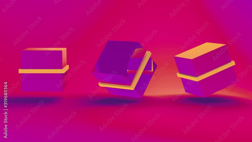 Abstract 3d rendering with cubes, animated background with moving geometric shapes. Seamless 4k video. Abstract 3d rendering with cubes, animated background with moving geometric shapes. Seamless 4k video.