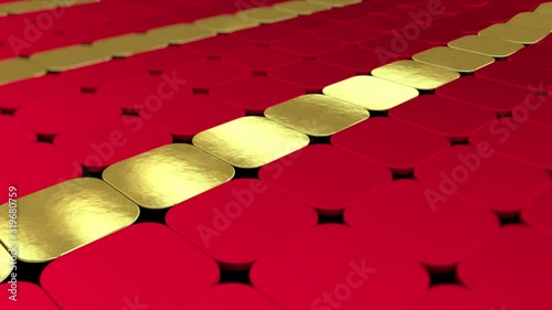 Abstract 3d rendering, animated background with moving geometric shapes. Seamless 4k video.	