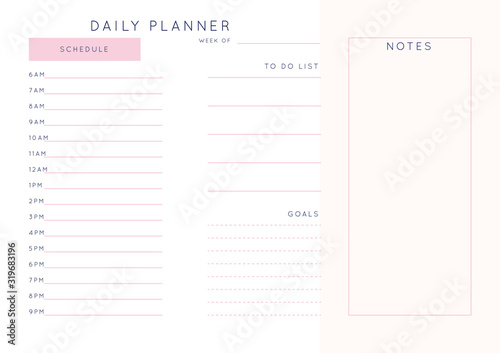 Planner sheet vector