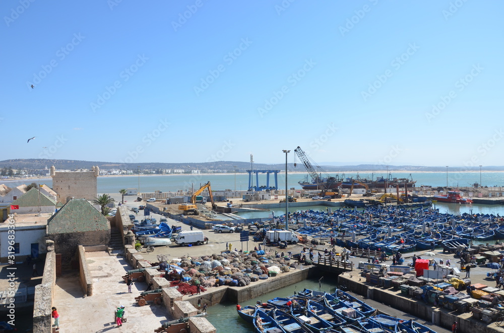 Bateau de pêche port d'Essaouira au Maroc