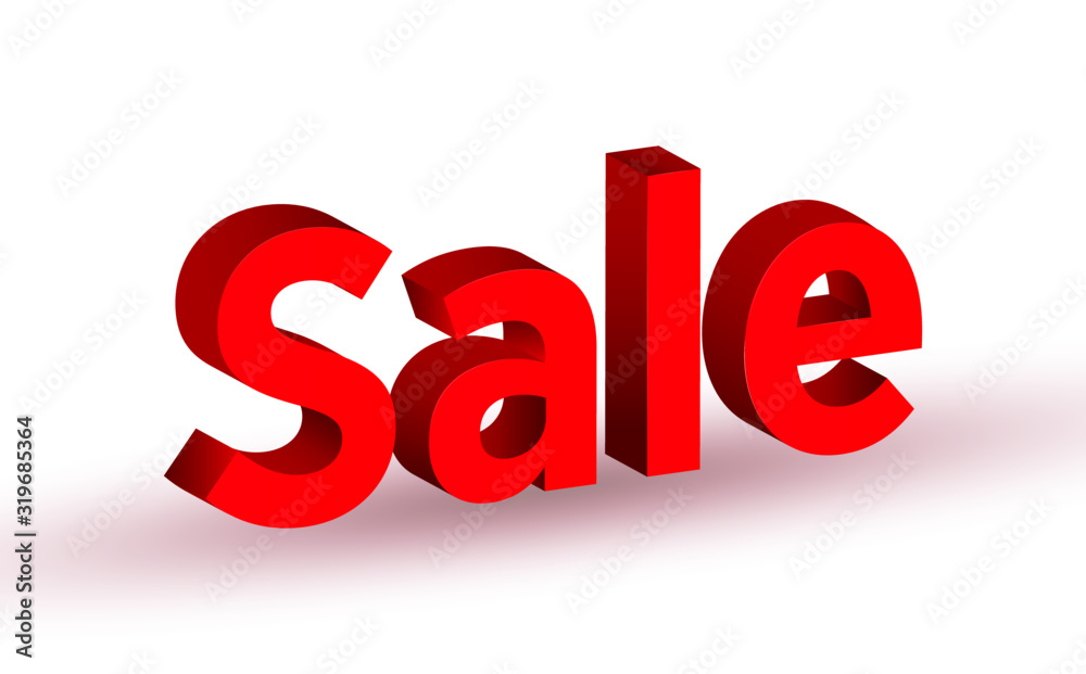 Red 3D sale on white background vector illustration Red 3D sale on white background vector illustration