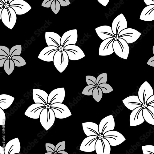Fototapeta Naklejka Na Ścianę i Meble -  white flower on black backdrop