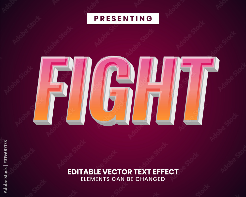 Obraz Modern 3d editable text effect with vibrant color gradient