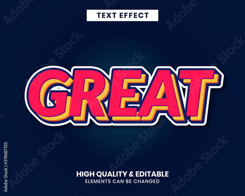 Modern Sticker text effect bold color