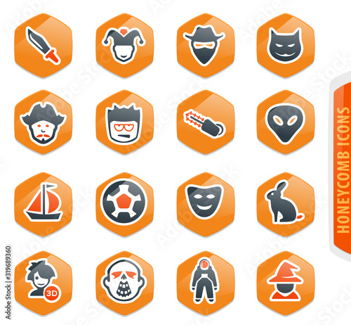 Genres of cinema icons set