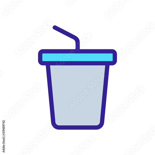 drink in a glass icon vector. Thin line sign. Isolated contour symbol illustration