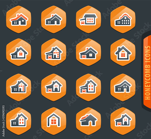 house type icon set